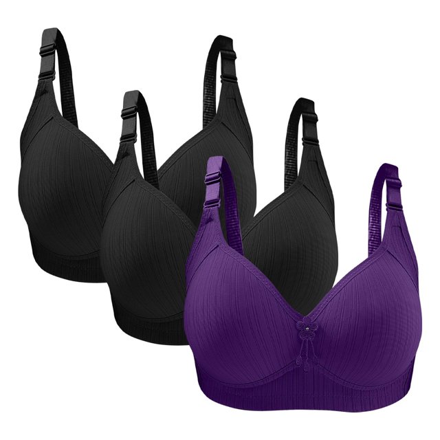 Birdeem Bras for Women 3Pc Womans Large Size Solid Color without Steel Ring Gathering Comfortable Bras Daily Bra