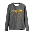 thumbnail image 4 of KIHOUT Liquidation Hauts, Chandails à Manches Longues pour Femmes Automne Blouse à Imprimé Graphique Col Rond Décontractée Ample Chandail Sans Capuche, 4 of 5