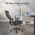 thumbnail image 2 of Ergonomic Mesh Office Desk Chair with Retractable Footrest, Adjutable Headrest & Armrest, High Back Comfy Reclining Chair Swivel Executive Computer Task Chair with Lumbar Support, 90°-120° Tilt, 2 of 10