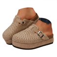 thumbnail image 1 of Dakaela Women's Suede Clogs Cork Footbed Sandals Comfort Platform Mules Rhinestone Slip on Slippers, 1 of 7