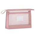 thumbnail image 1 of SLYNSHome Mesh Zipper Pouch Transparent Lightweight Nylon File Folders,A4 Size Multi-Layer Subject Document Organizer Accessories Storage Bag for Office Supplies - Pink, 1 of 6