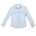 thumbnail image 1 of Chemisier en Denim pour Femmes, Printemps, Manches Longues, Coupe Ample Ajustée, Chemise, Hauts pour Femme, 1 of 7