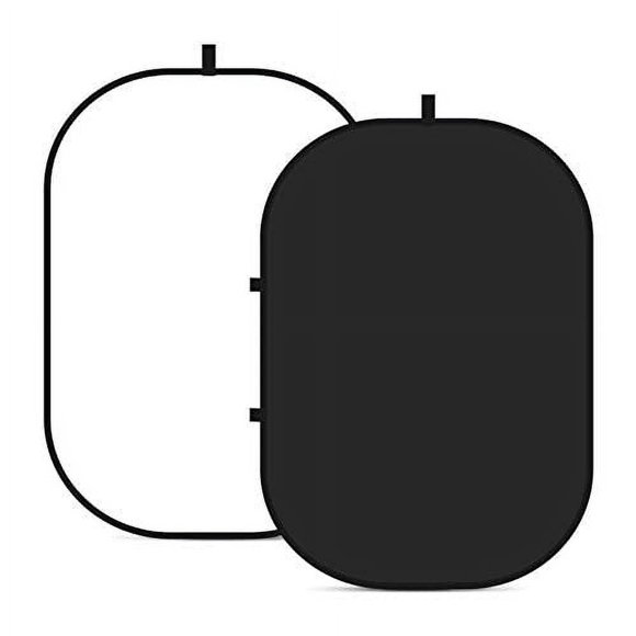NEEWER Chromakey Backdrops, Double Sided Black Screen and White Screen, 2 in 1 Collapsible and Reversible Background for Photography, Gaming and Live Streaming, 5'×6.6'/1.5m×2m (Black/Wh