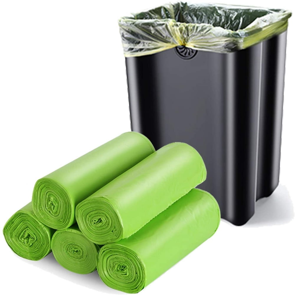 AMERTEER 60 Counts Biodegradable Trash Bags 13 Gallon Compostable Trash Bags  Recycled Garbage Bags Unscented Wastebasket Liners for Kitchen Office