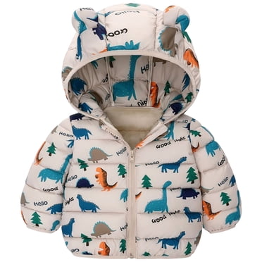 dmqupv Manteau Chaud pour Filles Manteau Matelassé pour Garçons et Filles avec Capuchon et Haut Doux à Motif Floral pour Tout-Petits en Forme d'Oreilles Kaki, Taille pour 12-18 Mois