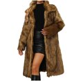 thumbnail image 2 of LSLJS Womens Ladies Warm Faux Furry Long Coat Jacket Winter Solid V-neck Outerwear, 2 of 9