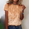 thumbnail image 1 of Meichang Chemises Grande Taille pour Femmes Chic Décontracté Chemise Basique Mode d'Été T-Shirt Imprimé Hauts Décontractés T-Shirt à Manches Courtes Ample Col Ras du Cou Chandail T-Shirts, 1 of 4