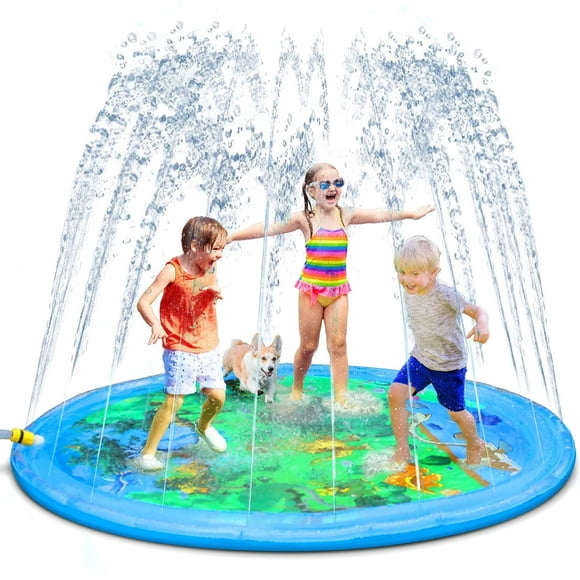 Splash Pad for Kids, 68 Outdoor Summer Sprinkler for Toddlers, Babies, and 1-12 Years Old Boys & Girls, Wading Splash & Sprinkler Water Toys for Fun Games, Party, and Play