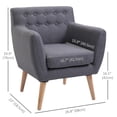 thumbnail image 3 of HOMCOM Fauteuil d'Appoint Moderne, Fauteuil à Accoudoirs Rembourré en Lin, Fauteuil Club Capitonné, 3 of 10