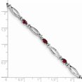 thumbnail image 2 of Bracelet en Argent Sterling 925 Rhodié Composite Rubis et Diamant, 2 of 2
