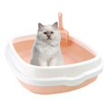 thumbnail image 2 of DOLITY Anti ing Cat Litter Box with Surrounded Top Cover Tray Sand Box Detachable Pink Large, 2 of 9