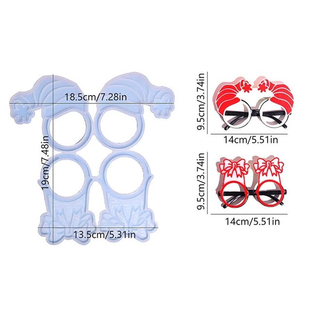 Christmas Eyeglass Frame Earring Silicone Molds Pendant Epoxy Resin Mold
