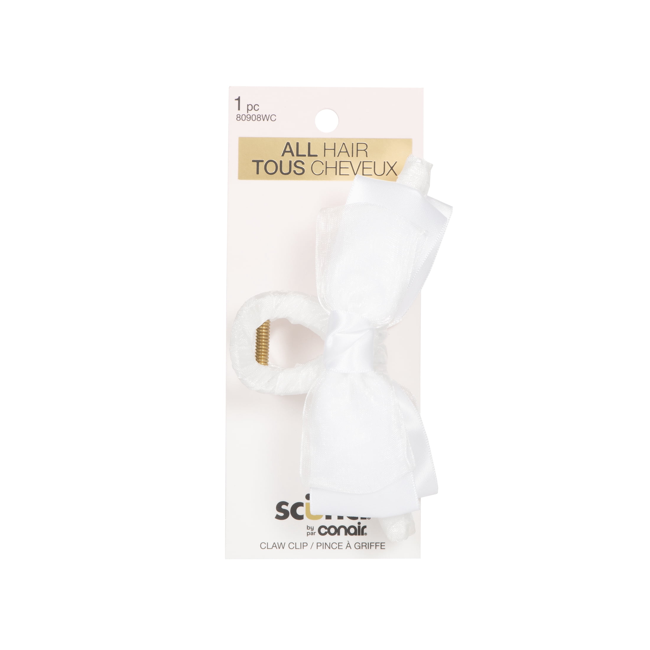 Scunci 1 Pk Bow Claw Clip, Fabric Bow Hair Claw for Elegant Styling