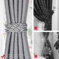 thumbnail image 4 of 2 Pack Strong Magnetic Curtain Tiebacks Upgrade Nordic Simple Style Drape Tie Backs Double Color Weave Rope Knot Decorative Curtain Holdbacks for Home & Office Window Drapery, 4 of 7
