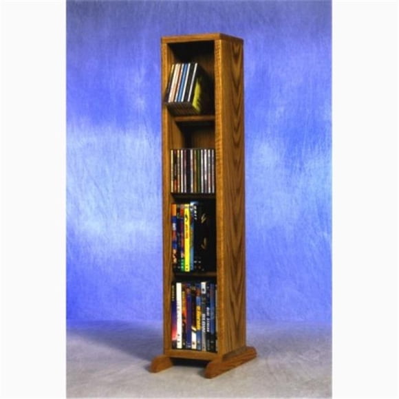 Wood Shed 415 Combo Solid Oak 4 Row Dowel CD-DVD Cabinet Tower