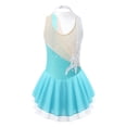 thumbnail image 2 of MSemis Enfants Filles Sans Manches Paillettes Floral Justaucorps de Ballet Tutu Jupe Patinage Artistique sur Glace et à Roulettes Robe de Compétition Costume Vert Lac&Blanc 8, 2 of 7