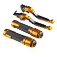 thumbnail image 3 of DYNWAVECA Motorcycle Clutch Brake Levers Set Foldable Sturdy Replaces High Reliability Expandable Handlebar Hand Grips for CBR650R Gold, 3 of 10