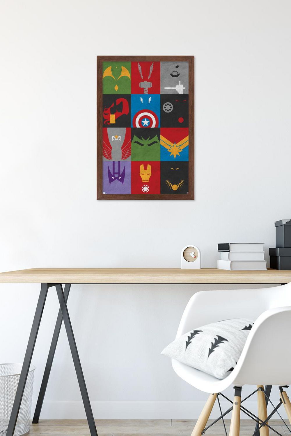 Marvel Comics - Avengers Minimalist Grid Wall Poster, 14.725" x 22.375" Framed