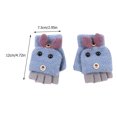 thumbnail image 2 of 2 Pairs Half Finger Flip Cover Kids Gloves Cartoon Knitted Gloves (Random Color), 2 of 7