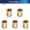 thumbnail image 4 of Wekity M8x12mm Female Thread Knurled Nuts,100PCS Hx10mm OD Brass Threaded Insert Embedment Nuts Hydraulic Welded Joint Injection Molding Assortment Kit for 3D Printing Injection Molding-0621, 4 of 5