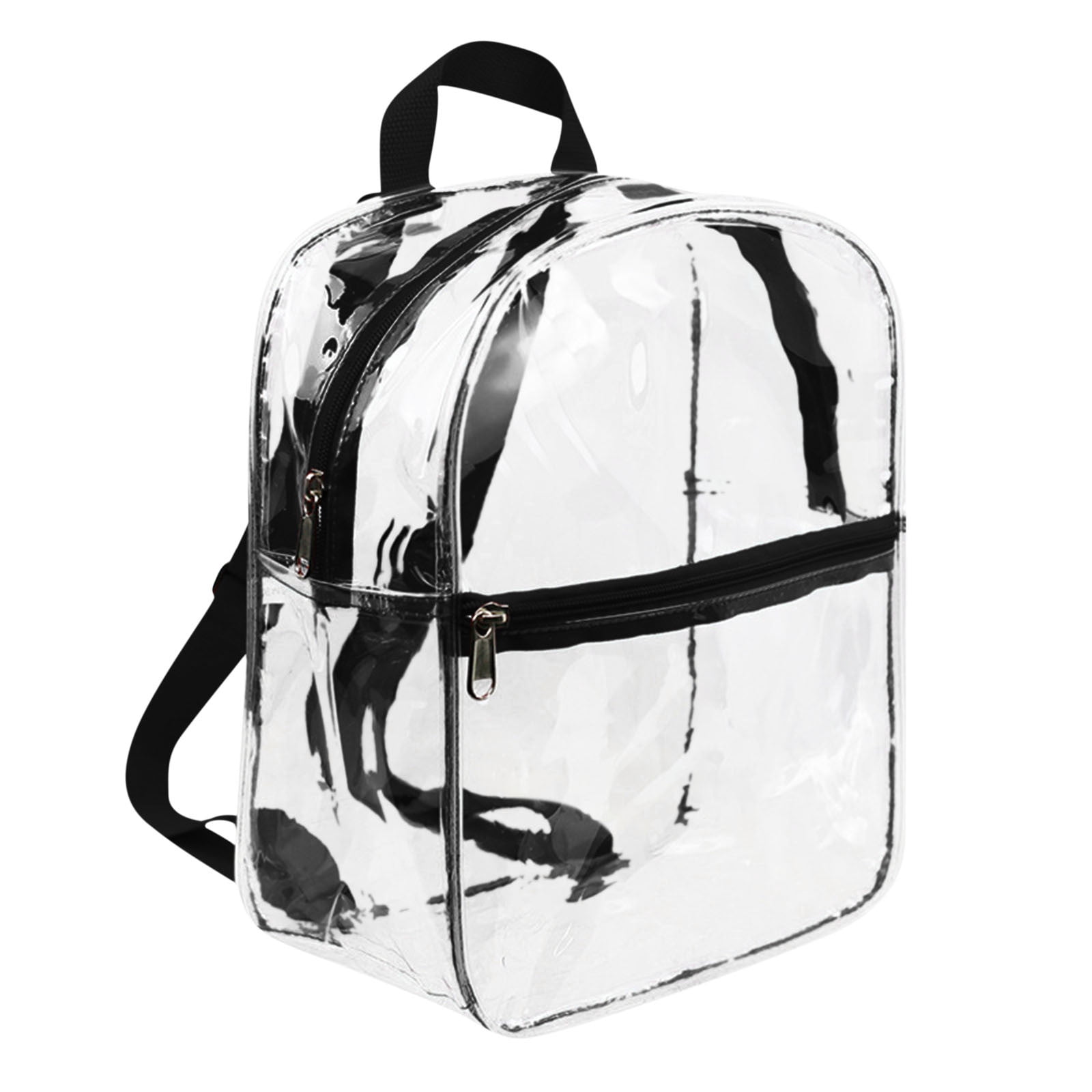Transparent Clear Backpack, PVC See Through Mini Backpack, Stadium Approved School Bag for Students, Security Check Friendly Bag, Water Resistant College Daypack