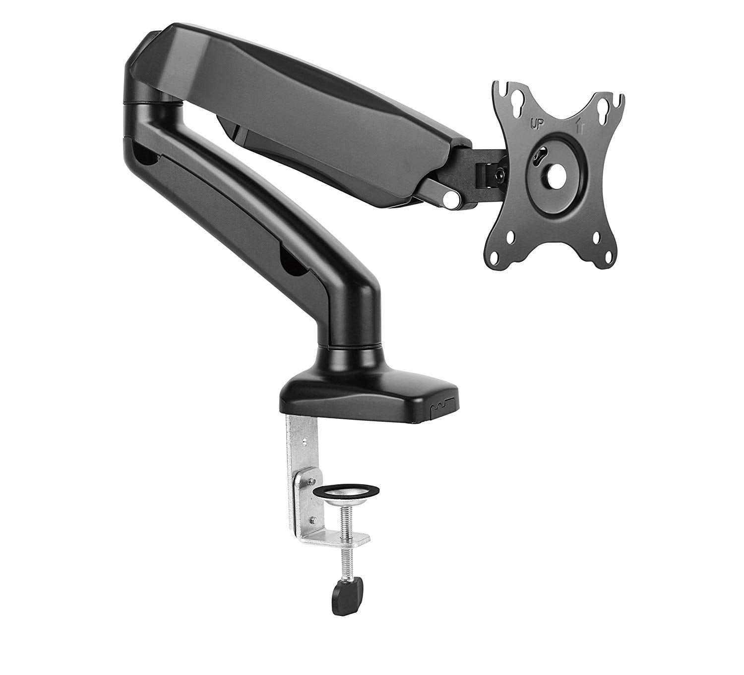 Duramex (Tm) Support de Bureau à Bras Mécanique Réglable en Hauteur pour Moniteur Simple de 17 à 32 Pouces, Ressort Mécanique, Support de Bureau Entièrement Réglable, Support Articulé, Support VESA Universel 100 x 100 mm