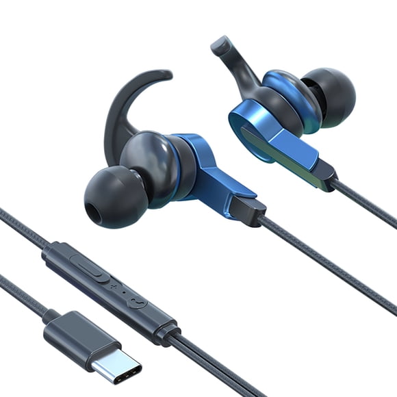Type C Wired Headphones High Quality Stereo In-Ear Microphone Noise Isolation Comfortable Ergonomic Design for Phone PC Laptop Tablet