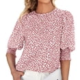 thumbnail image 1 of SMihono Hauts pour Femmes Été Chic Décontracté Mode Col Rond Manches Courtes Aguichant Haut Blouse T-shirt Oversize pour Femmes 2023, 1 of 6