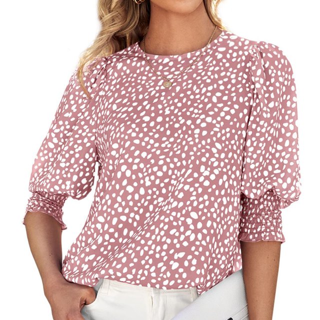 SMihono Hauts pour Femmes Été Chic Décontracté Mode Col Rond Manches Courtes Aguichant Haut Blouse T-shirt Oversize pour Femmes 2023