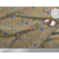 thumbnail image 3 of Soimoi Poly Georgette Fabric Leaves & Aster Floral Print Sewing Fabric Yard 52 Inch Wide, 3 of 3
