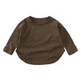 thumbnail image 1 of RXIRUCGD Enfants Hommes et Femmes Manches Longues Col Rond Hauts Chemise ( Brun, Taille : 3-4 Ans ), 1 of 2