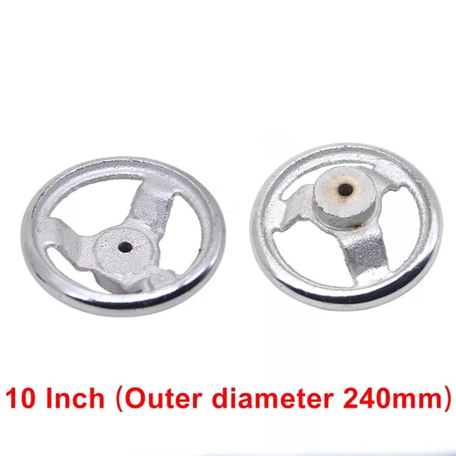 Lefu Volant de 3 à 12 Po pour Machinerie, Roues à Main à 3 Rayons, Acier Chromé, Volant Ondulé Intérieur, Jante Ronde, Volant Ondulé Intérieur