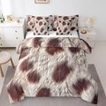 thumbnail image 1 of YST Western Cowhide Comforter Set, 7-Piece, Brown Fur Hair Bedding, King, 1 of 5