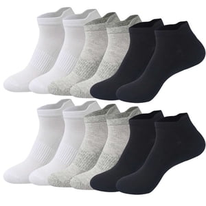 Pitauce 6 Paires Chaussettes de course athlétique en coton Bas coupées Chausse de cheville sportive pour hommes et femmes, mince & Respirant