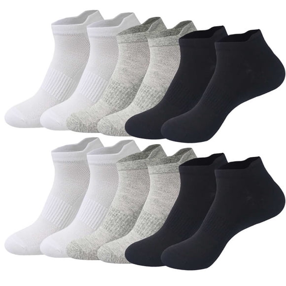 Pitauce 6 Pairs Cotton Athletic Running Socks Low Cut Sports Ankle Socks for Men and Women, Thin & Breathable