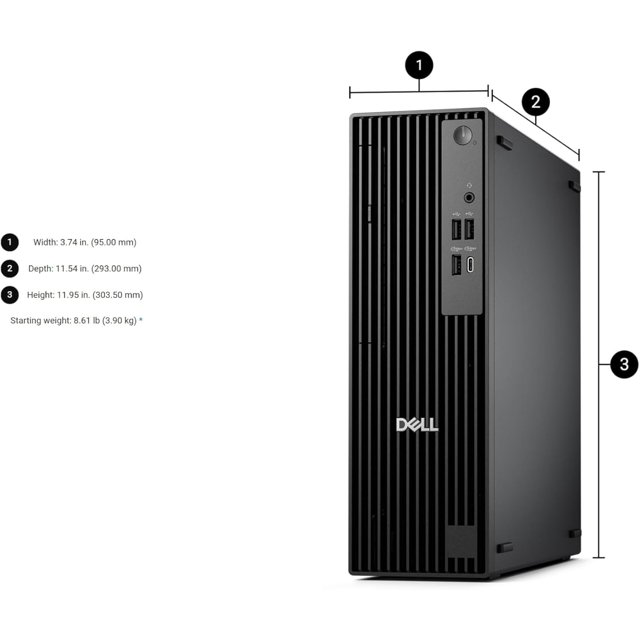 Dell Pro Slim QCS1250, SFF Intel HD, Ultra 5 235, 16 Go, 256 Go Remis à Neuf
