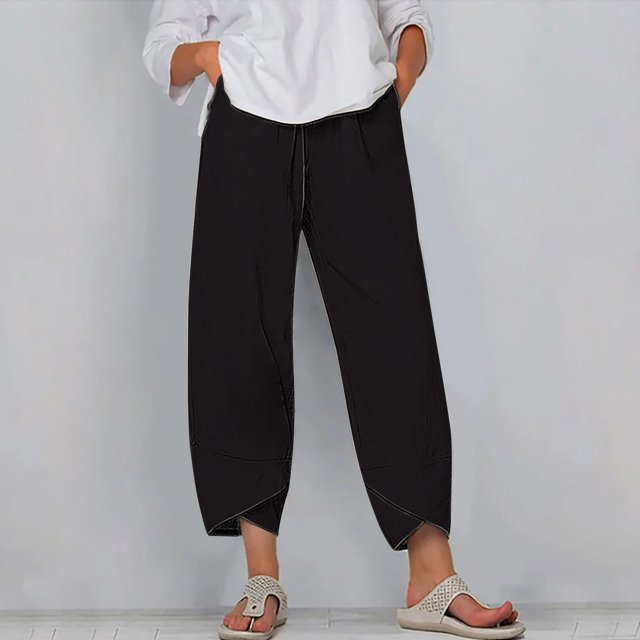 Women's Summer Comfortable Loose Wide Legged Fashion Solid Color Capris RXIRUCGD Marron, Taille: 3TG