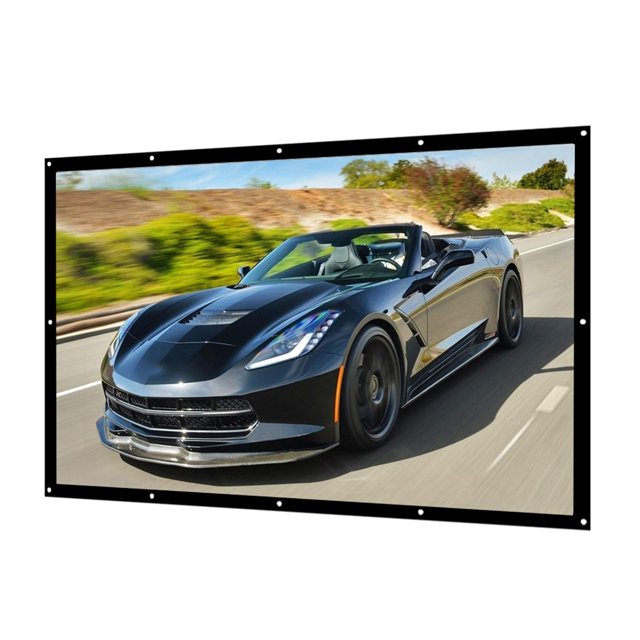 16:9 100 120 150 Inch Projection Projector Screen Canvas White Curtain Screen 3D Film Portable Wall Mounted Projecting ,Long Lasting