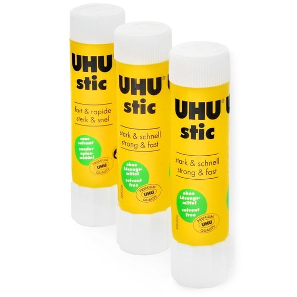 UHU Stic Bâton de Colle à Application Transparente Permanente - 0,29 Oz - Lot de 3