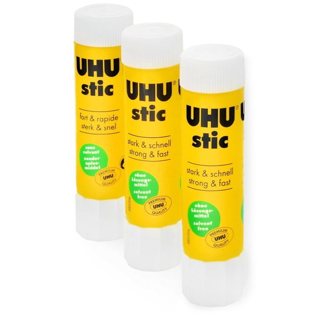 UHU Stic Bâton de Colle à Application Transparente Permanente - 0,29 Oz - Lot de 3