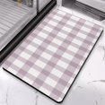 thumbnail image 2 of Non-Slip Long Bath Mat - 20x32 in Checkered Bathroom Runner Rug, Water Absorbent, Soft Touch Microfiber, Machine Washable Mats for Showers., 2 of 5