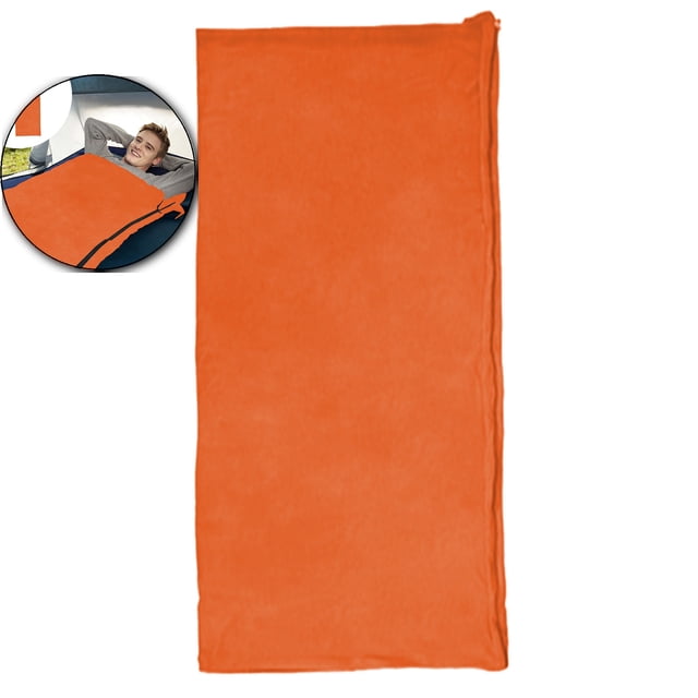 Dvruxg Lightweight Warm Weather Sleeping Bag for Camping - Adult Size, Soft Polyester Ripstop, 50°F/10°C Rated, Includes Storage Bag(Orange)