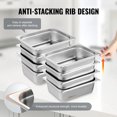 thumbnail image 4 of VEVOR 8 Pack 1/2 Size Hotel Pans Steam Table Pan Stainless Steel 4" Deep Lid, 4 of 9