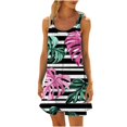 thumbnail image 2 of Ovzne Robes pour Femmes 2025 Robe d'Été pour Femme Col Rond Sans Manches Dégradé Teinture sur Nœuds Robe de Plage Robe Grande Taille Liquidation, 2 of 6