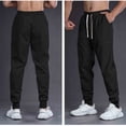 thumbnail image 1 of Ceisia Men Solid Color Loose Casual Pants Elastic Waist Drawstring Sports Gift Work Trousers, 1 of 5
