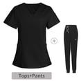 thumbnail image 1 of BVOFAR Scrubs for Women Set V Neck Short Sleeve Tops & Drawstring Jogger Pants Stretch Medical Nursing Uniforms with Pockets, 1 of 4