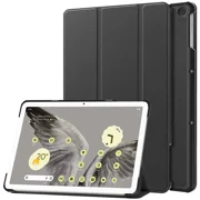 For Google Pixel Tablet Case 2023 11 inch PU Leather Tri-Folding Stand Magnetic Shell for Funda Google Pixel Tablet Cover Kids Black Google Pixel Tablet