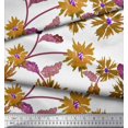 thumbnail image 3 of Soimoi Tissu Viscose Georgette Imprimé Feuilles & Aster au Mètre 42 Pouces de Large, 3 of 3