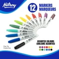 thumbnail image 2 of Hilroy Permanent Markers, Permanent Marker, Low Odour Ink, Fine Point, Assorted Colours, 12 Pack, 2 of 6