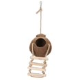 thumbnail image 1 of Herwey Pet Birds Coconut Shell House Hanging Cage With Ladder Bird Hamster, 1 of 8